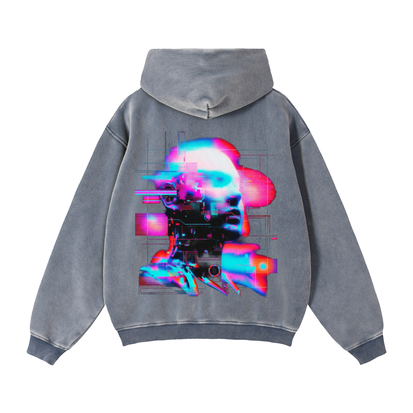 Retro Zip-Through Boxy Fleece Hoodie