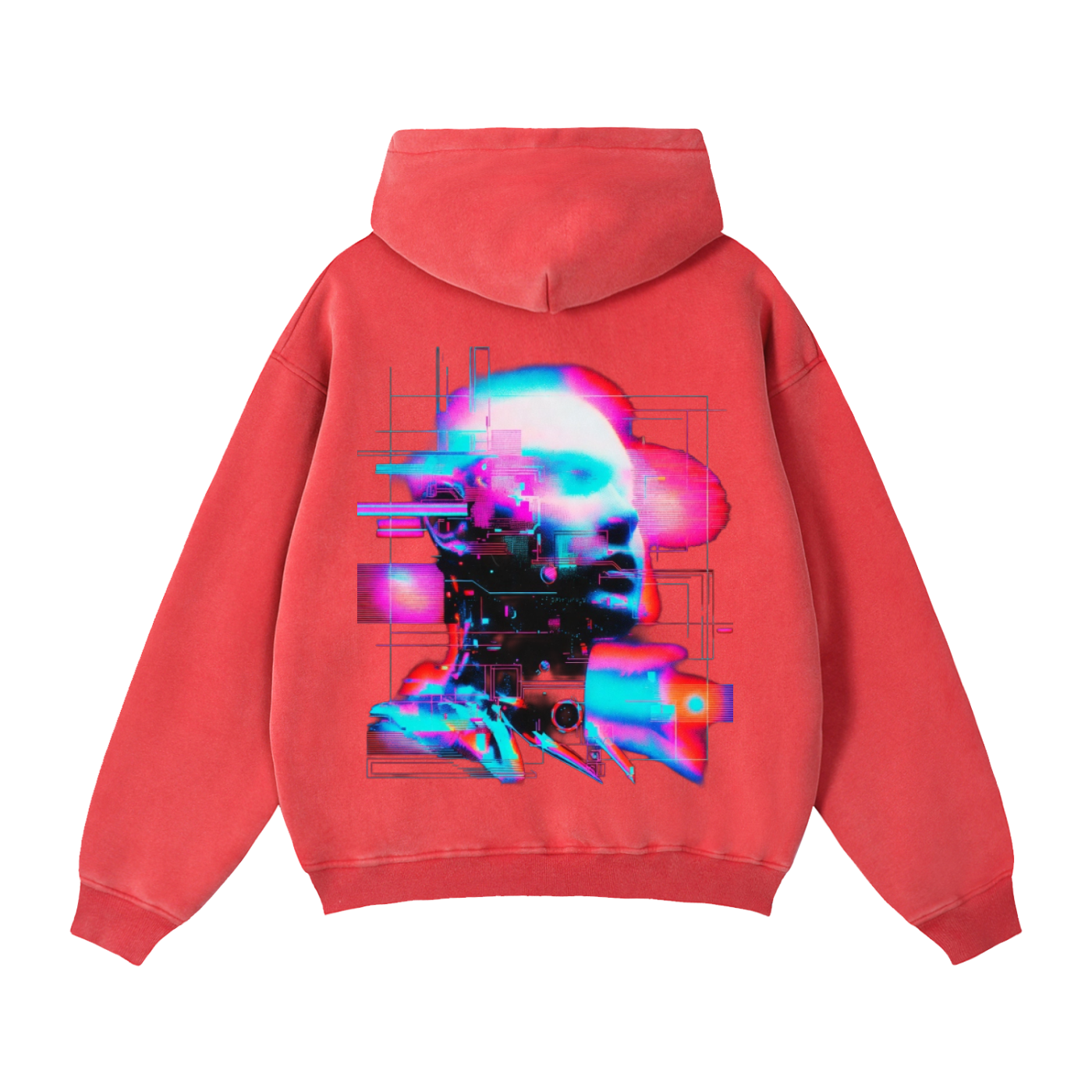 Retro Zip-Through Boxy Fleece Hoodie