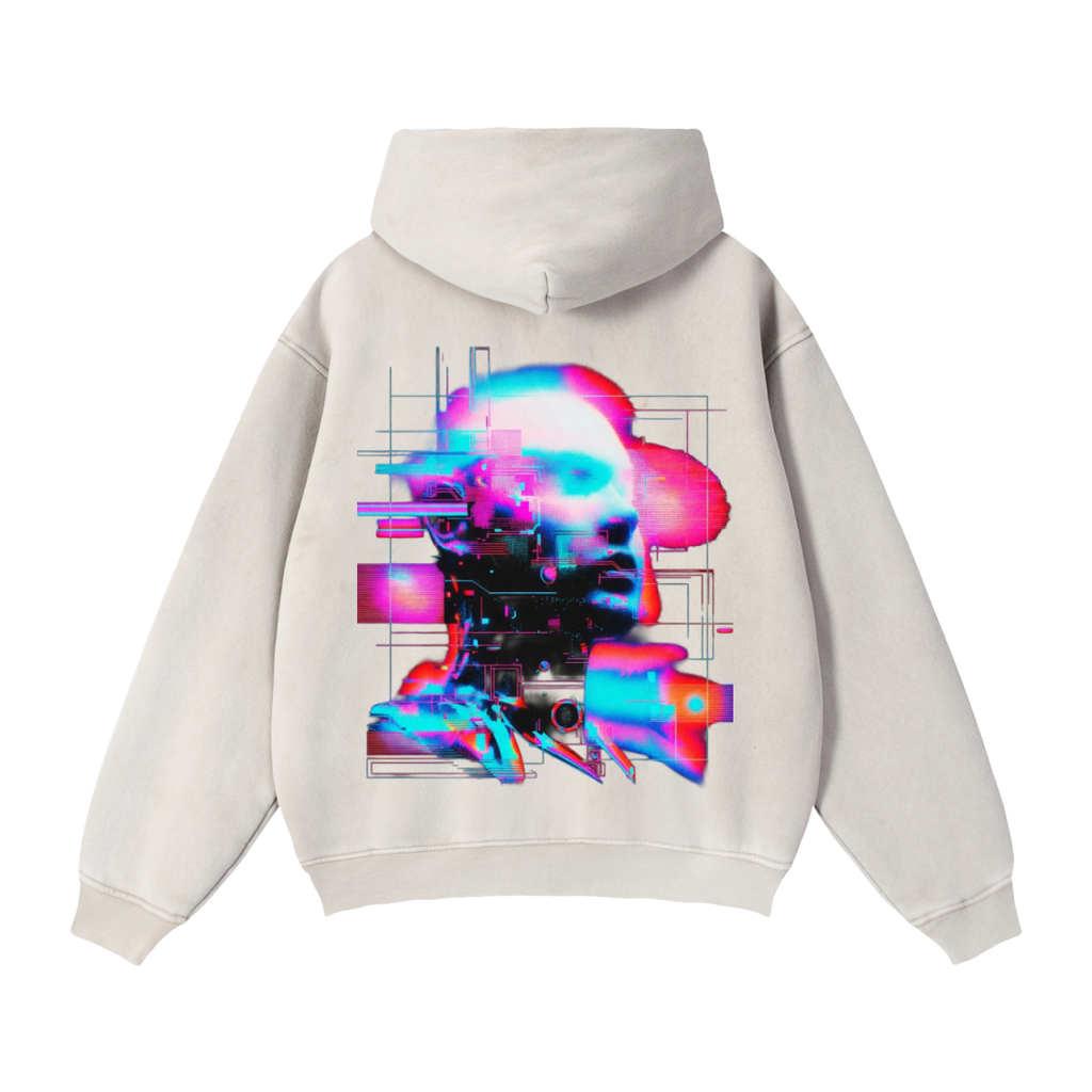 Retro Zip-Through Boxy Fleece Hoodie