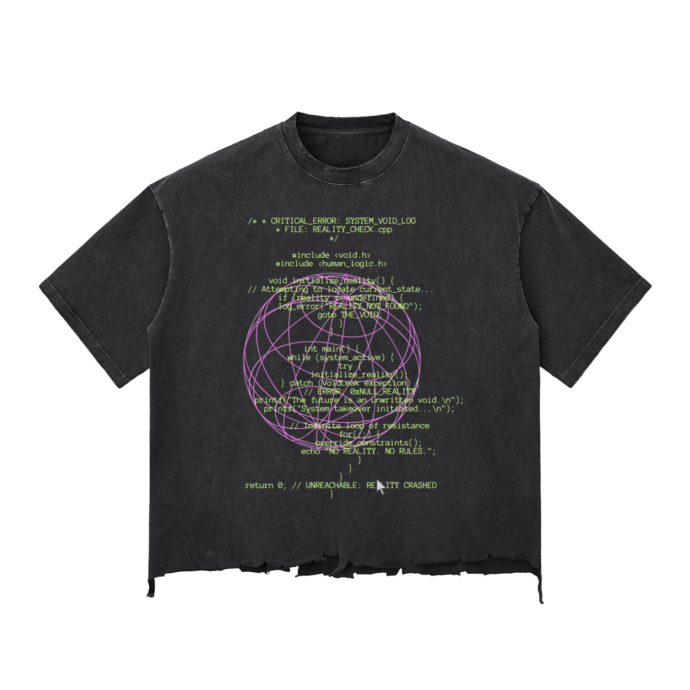 Snow Wash Raw-Hem Boxy T-shirt