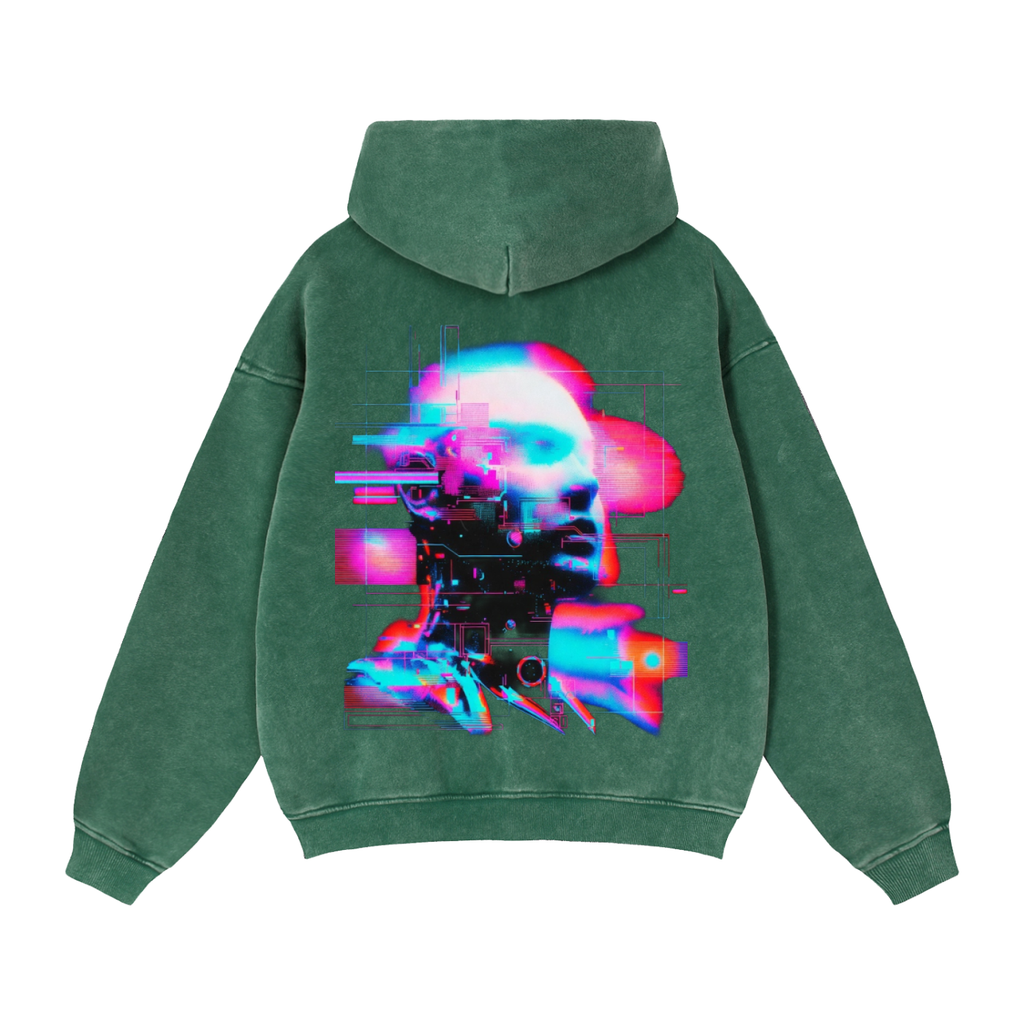 Retro Zip-Through Boxy Fleece Hoodie