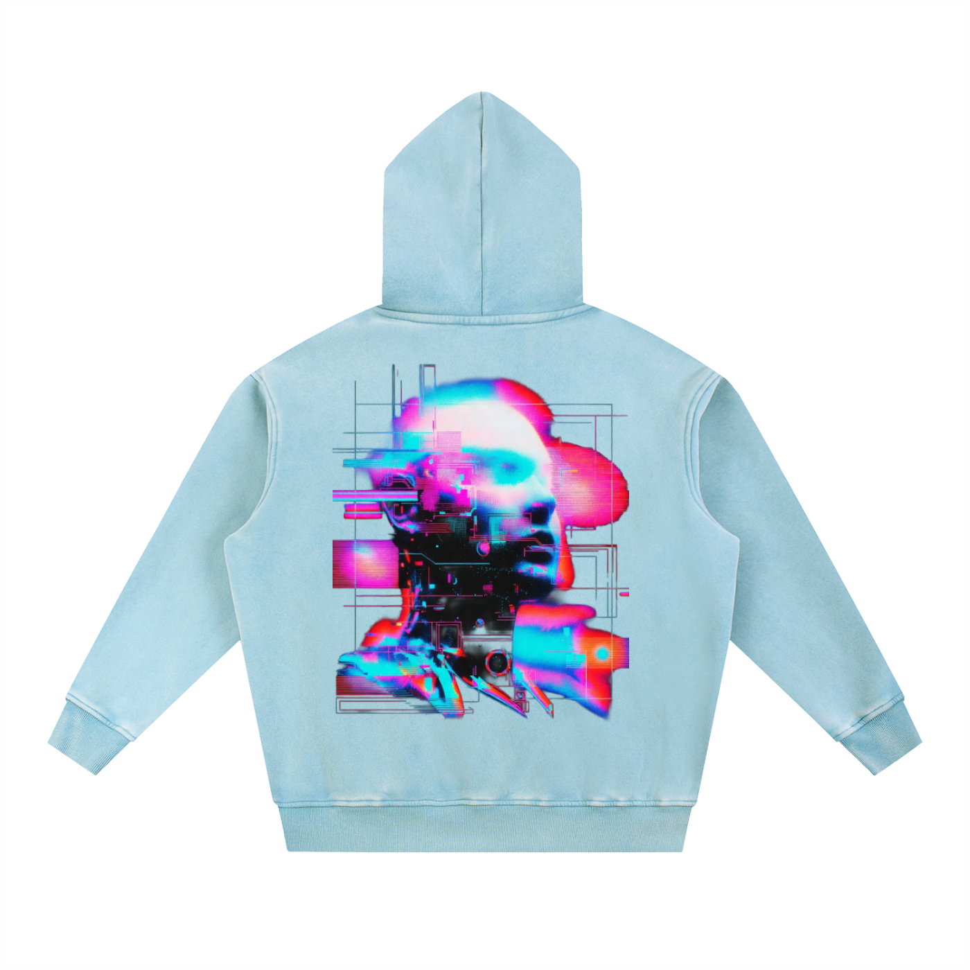 Retro Snow Wash Fleece Oversize Hoodie