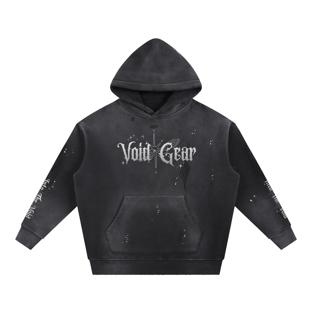 Into the Void Vintage Washed Frayed Fleece Hoodie