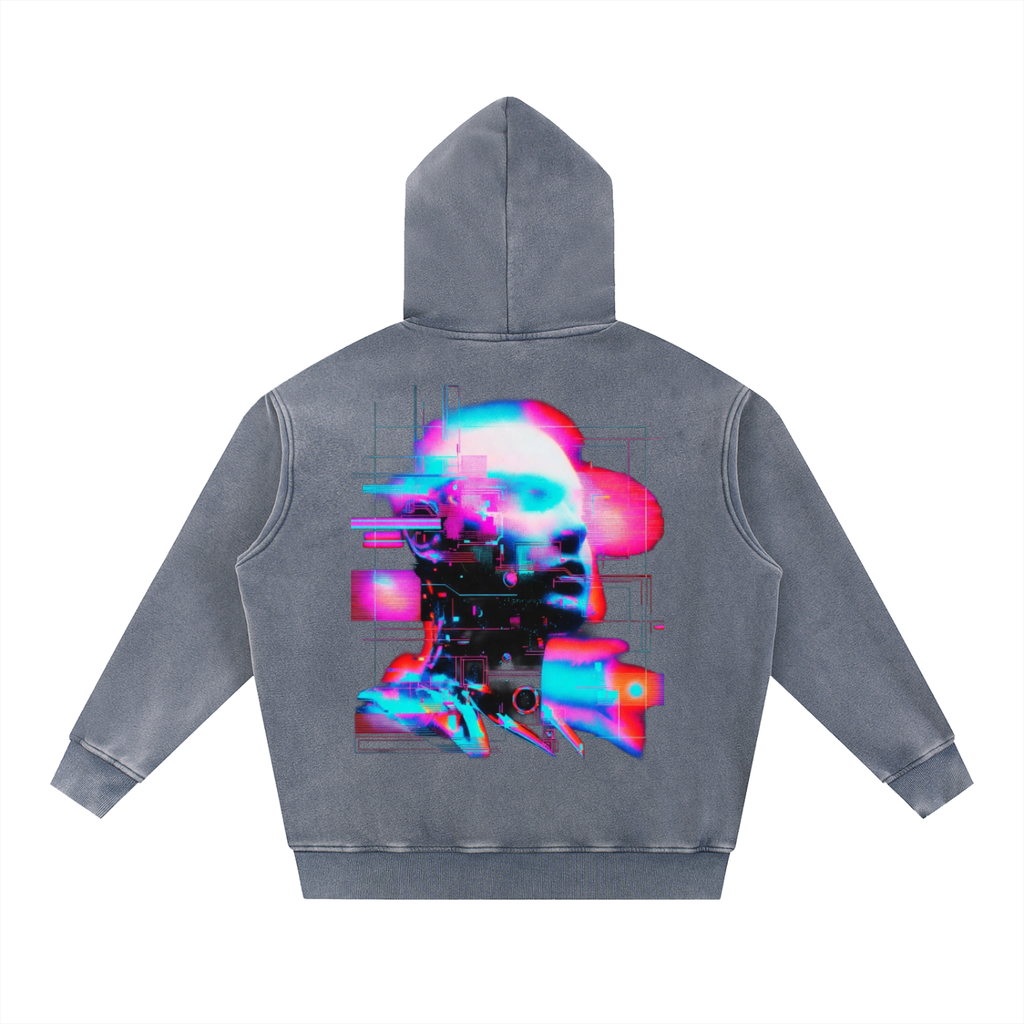 Retro Snow Wash Fleece Oversize Hoodie