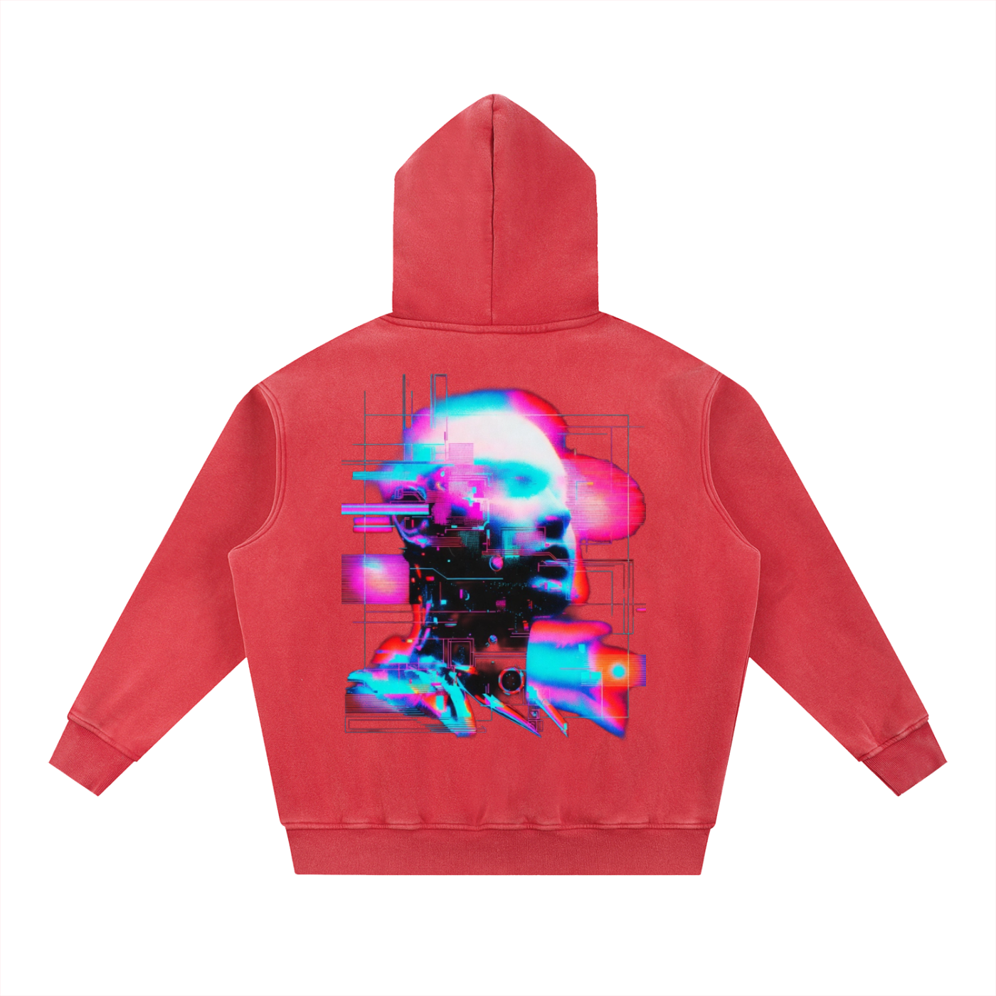 Retro Snow Wash Fleece Oversize Hoodie