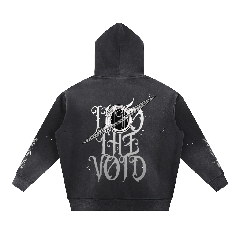 Into the Void Vintage Washed Frayed Fleece Hoodie