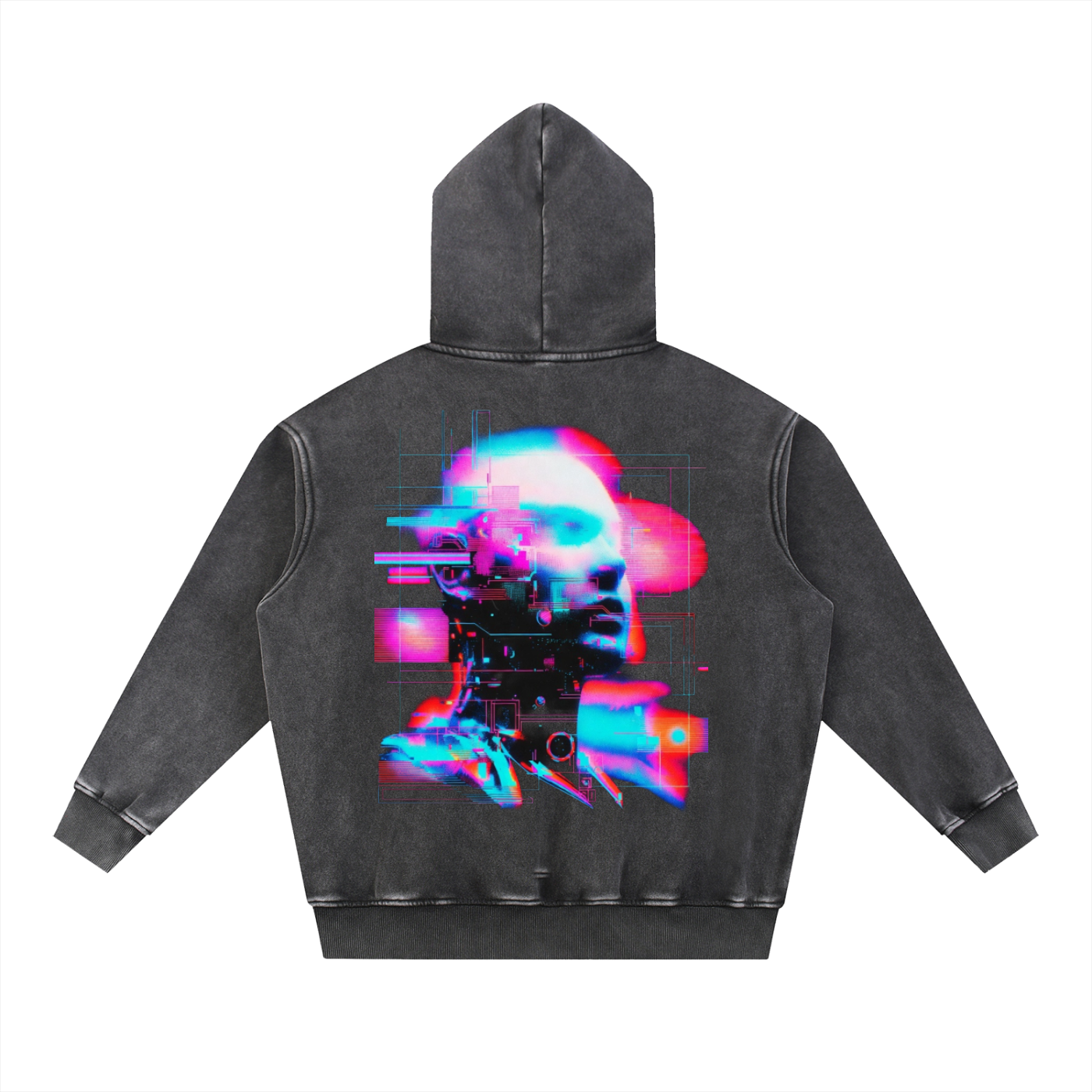 Retro Snow Wash Fleece Oversize Hoodie