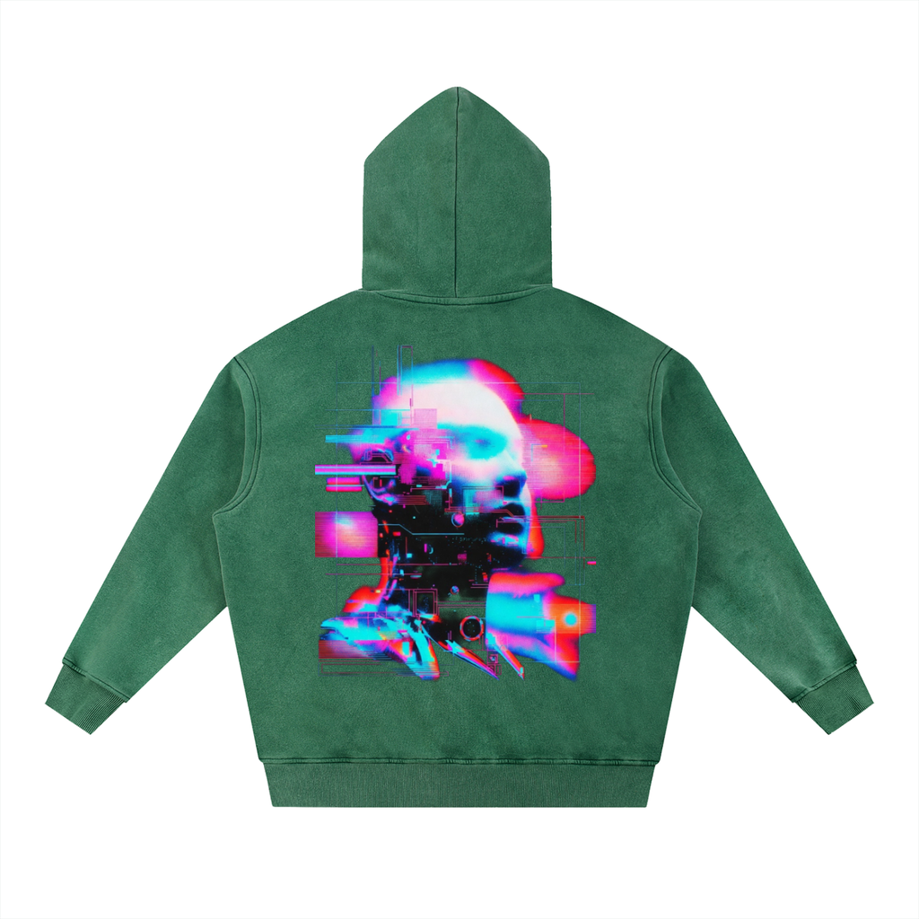 Retro Snow Wash Fleece Oversize Hoodie