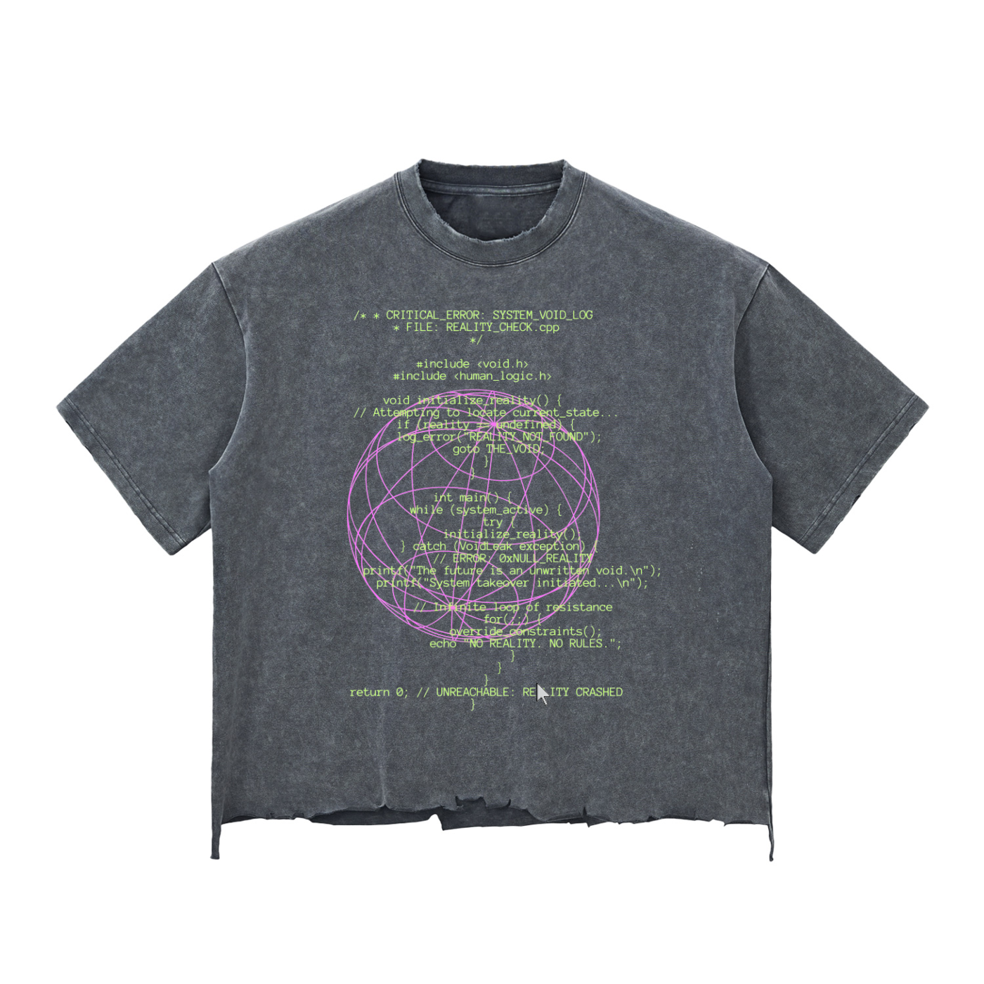 Snow Wash Raw-Hem Boxy T-shirt