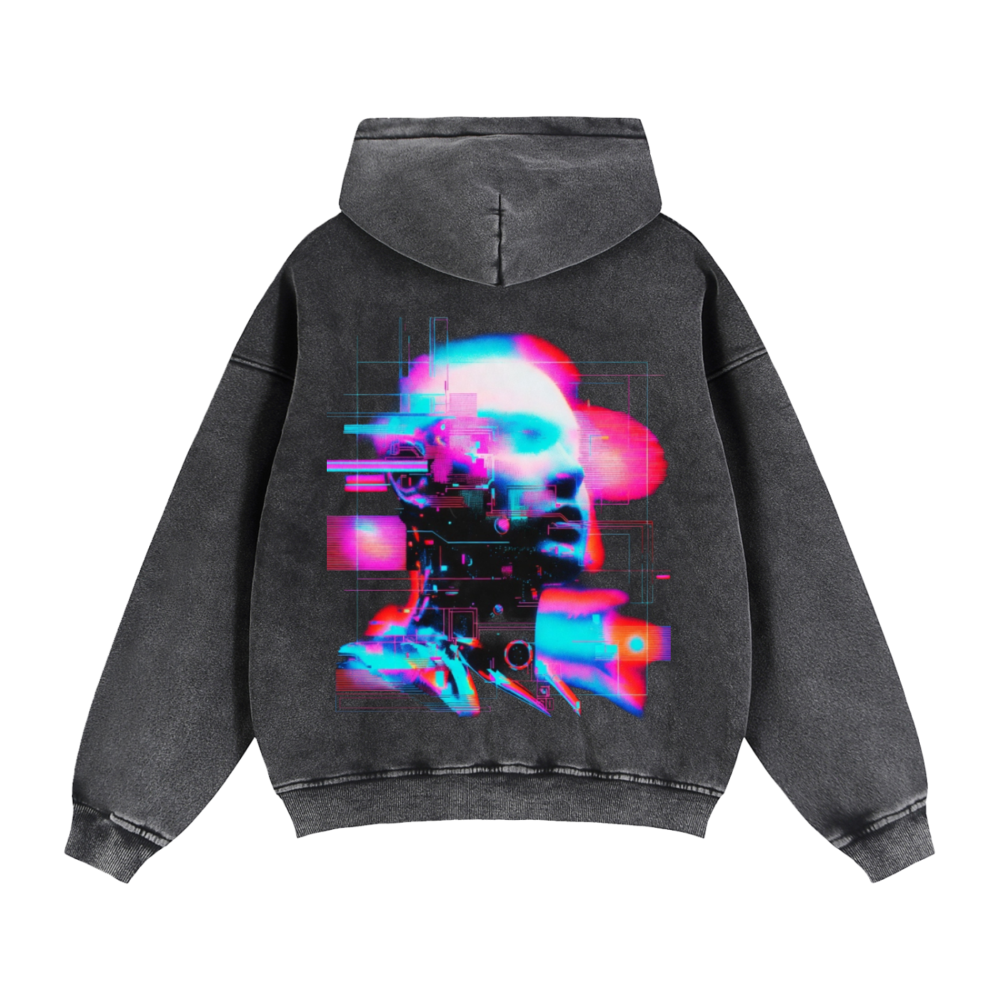 Retro Zip-Through Boxy Fleece Hoodie