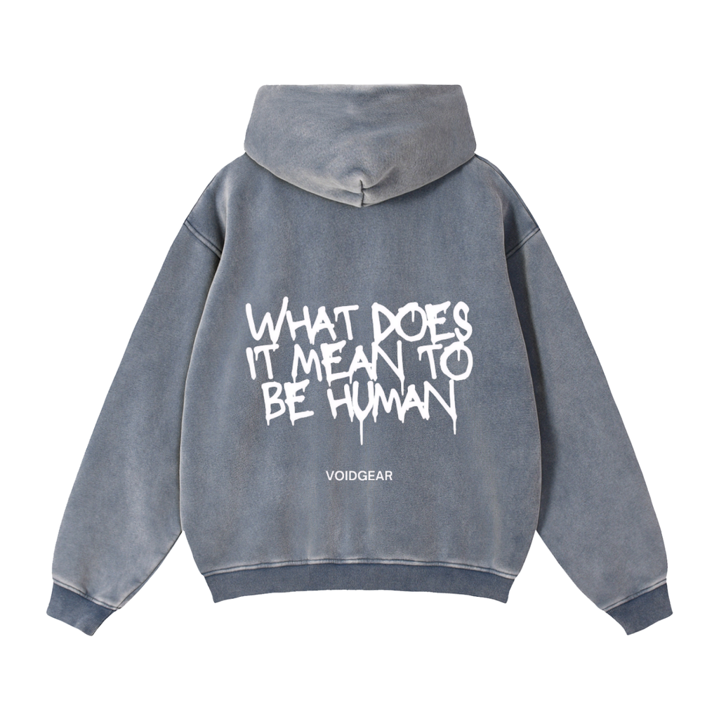 What does it mean to be human | Double Zipper Fleece Hoodie