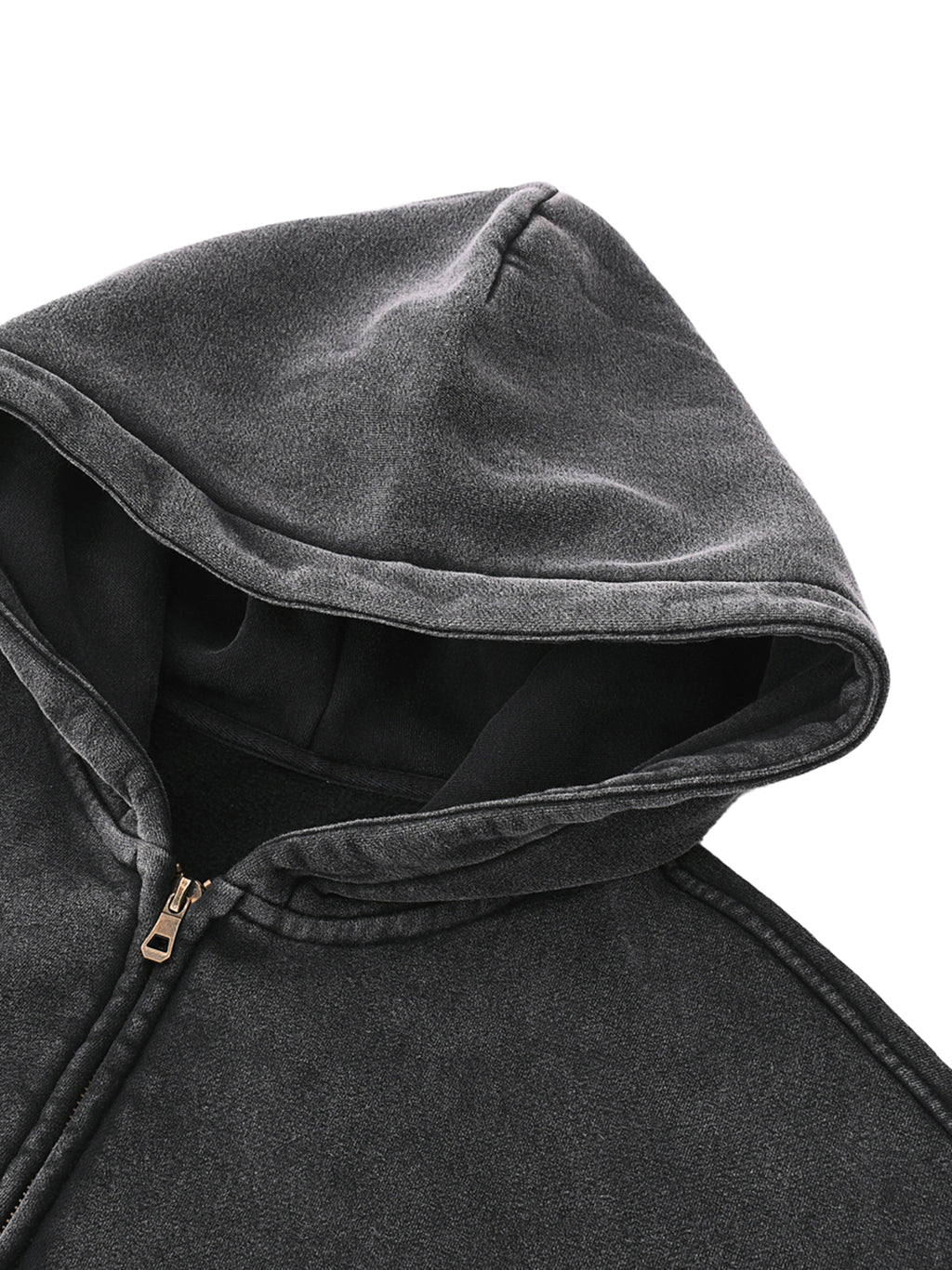 Retro Zip-Through Boxy Fleece Hoodie