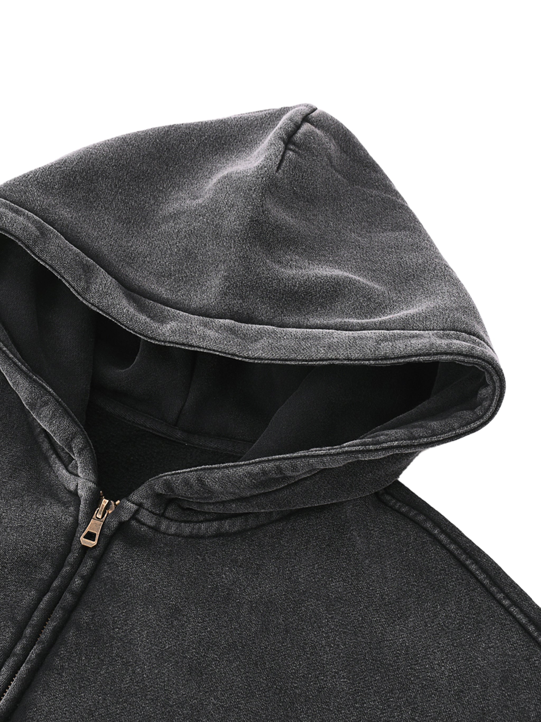 Retro Zip-Through Boxy Fleece Hoodie